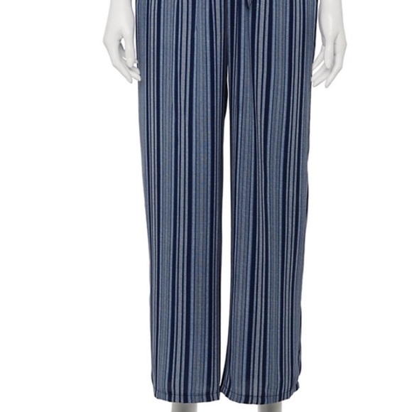 NWT Juniors' Lily Rose Button Front Paper Bag Jumpsuit
, Navy Stripe - Picture 5 of 16